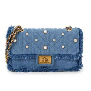 Karl Lagerfeld Paris Agyness Denim Shoulder Bag.